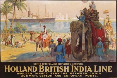 Holland British India Line Poster