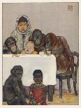 "Group of Young Primates", Young Monkeys and Children-E. Yarrow-Laminated Art Print