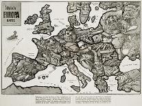 Satirical Map - Europe in the World War 1914-E. Zimmerman-Stretched Canvas