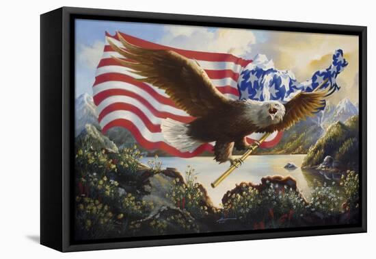 E35 Eagle USA-D. Rusty Rust-Framed Stretched Canvas