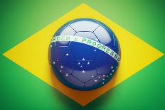 Brazilian Flag Soccer Ball-eabff-Mounted Photographic Print