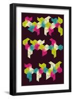 Each Grouping of Cubes and Background are on Separate Layers. Simple Gradients are Used for Color.-Transfuchsian-Framed Art Print