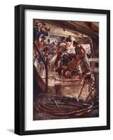 Each Gun from its Adamantine Lips, Spread a Death Shade Round the Ships-Archibald Webb-Framed Giclee Print