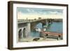 Eads Bridge and Riverboat, St. Louis, Missouri-null-Framed Art Print