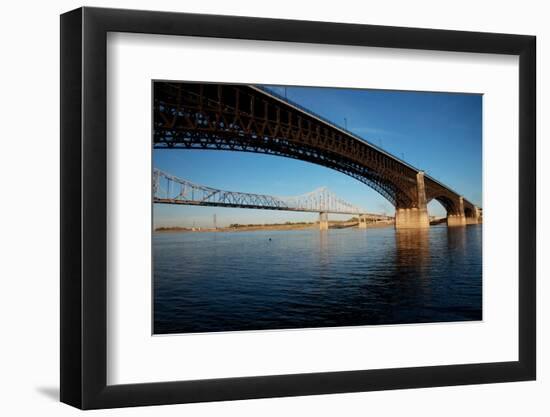 Eads Bridge on the Mississippi River, St. Louis, Missouri-Joseph Sohm-Framed Premium Photographic Print