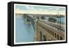 Eads Bridge, Streetcars, St. Louis, Missouri-null-Framed Stretched Canvas