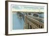 Eads Bridge, Streetcars, St. Louis, Missouri-null-Framed Art Print