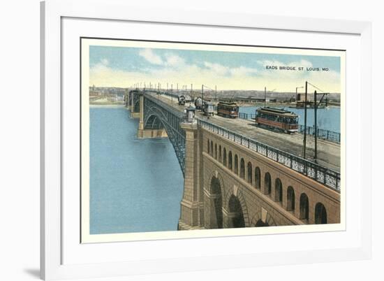 Eads Bridge, Streetcars, St. Louis, Missouri-null-Framed Premium Giclee Print