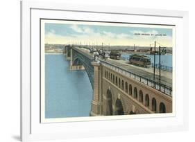 Eads Bridge, Streetcars, St. Louis, Missouri-null-Framed Premium Giclee Print