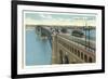 Eads Bridge, Streetcars, St. Louis, Missouri-null-Framed Premium Giclee Print