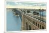 Eads Bridge, Streetcars, St. Louis, Missouri-null-Mounted Premium Giclee Print