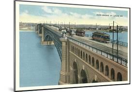 Eads Bridge, Streetcars, St. Louis, Missouri-null-Mounted Art Print