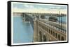 Eads Bridge, Streetcars, St. Louis, Missouri-null-Framed Stretched Canvas