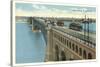 Eads Bridge, Streetcars, St. Louis, Missouri-null-Stretched Canvas