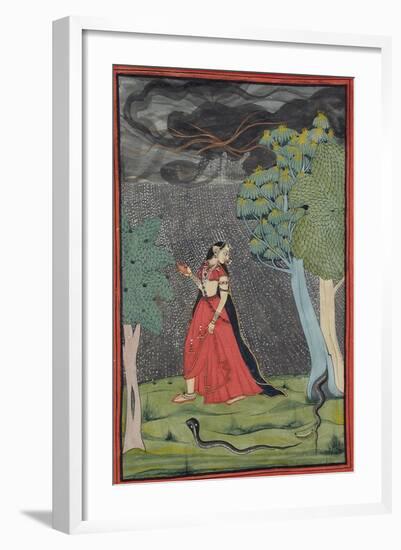 Eager Heroine on Her Way to Meet Her Lover-null-Framed Art Print