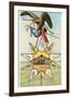 Eagle, Alamo in Star, Texas Liberty-null-Framed Art Print