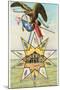 Eagle, Alamo in Star, Texas Liberty-null-Mounted Art Print