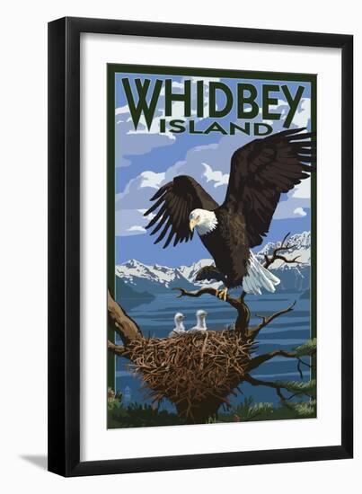 Eagle and Chicks - Whidbey Island, Washington-Lantern Press-Framed Art Print