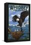 Eagle and Chicks - Whidbey Island, Washington-Lantern Press-Framed Stretched Canvas