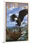 Eagle and Chicks - Wyoming-Lantern Press-Framed Art Print