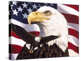 Eagle and Flag-William Vanderdasson-Stretched Canvas