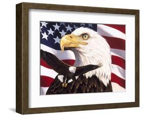 Eagle and Flag-William Vanderdasson-Framed Giclee Print