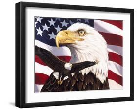Eagle and Flag-William Vanderdasson-Framed Giclee Print