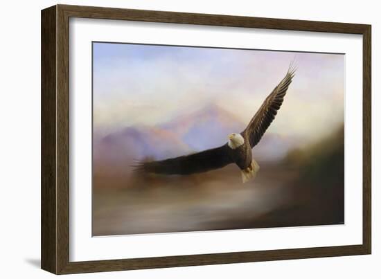 Eagle at the Mountain-Jai Johnson-Framed Giclee Print