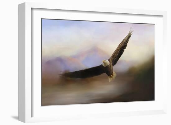 Eagle at the Mountain-Jai Johnson-Framed Giclee Print