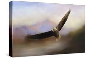 Eagle at the Mountain-Jai Johnson-Stretched Canvas