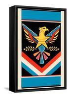 Eagle Broom Label-null-Framed Stretched Canvas