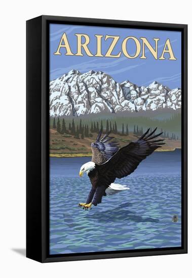 Eagle Diving - Arizona-Lantern Press-Framed Stretched Canvas