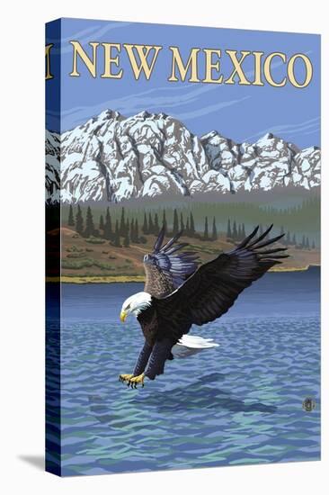 Eagle Diving - New Mexico-Lantern Press-Stretched Canvas