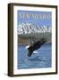 Eagle Diving - New Mexico-Lantern Press-Framed Art Print