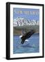 Eagle Diving - New Mexico-Lantern Press-Framed Art Print