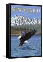 Eagle Diving - New Mexico-Lantern Press-Framed Stretched Canvas