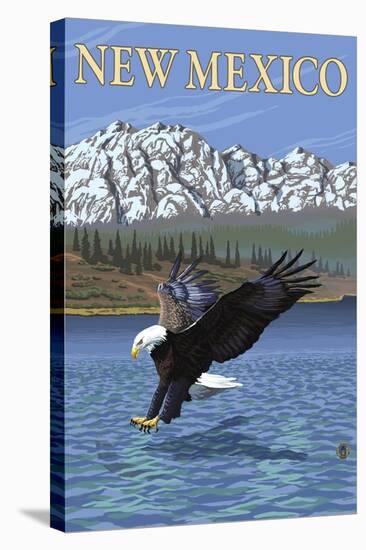 Eagle Diving - New Mexico-Lantern Press-Stretched Canvas