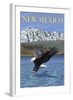 Eagle Diving - New Mexico-Lantern Press-Framed Art Print