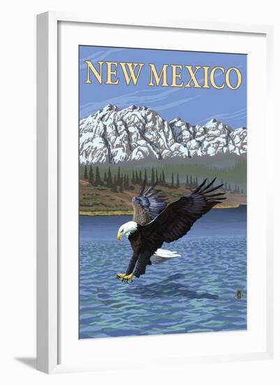 Eagle Diving - New Mexico-Lantern Press-Framed Art Print