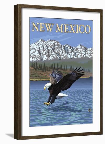 Eagle Diving - New Mexico-Lantern Press-Framed Art Print