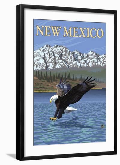 Eagle Diving - New Mexico-Lantern Press-Framed Art Print