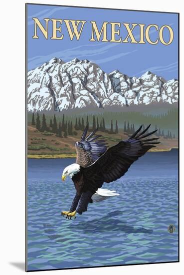 Eagle Diving - New Mexico-Lantern Press-Mounted Art Print