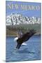 Eagle Diving - New Mexico-Lantern Press-Mounted Art Print
