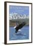 Eagle Fishing, Watson Lake, Yukon-Lantern Press-Framed Art Print