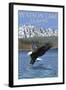 Eagle Fishing, Watson Lake, Yukon-Lantern Press-Framed Art Print