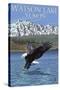 Eagle Fishing, Watson Lake, Yukon-Lantern Press-Stretched Canvas