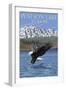 Eagle Fishing, Watson Lake, Yukon-Lantern Press-Framed Art Print