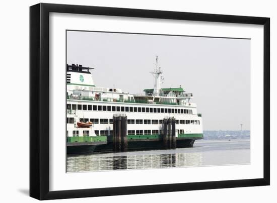 Eagle Harbor, Ferry Arrives Bainbridge from Seattle-Trish Drury-Framed Photographic Print