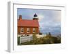 Eagle Harbor lighthouse on Lake Superior, Michigan, USA-Chuck Haney-Framed Photographic Print