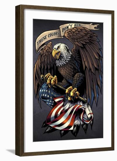 Eagle Holding Flag-FlyLand Designs-Framed Giclee Print